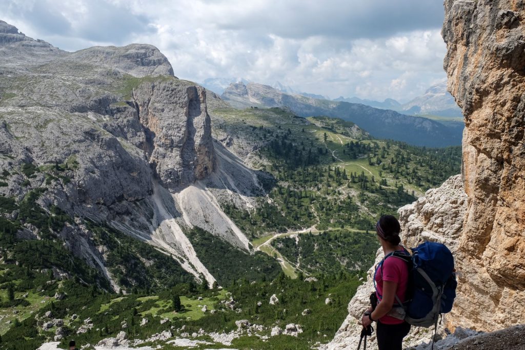 hiking the Alta via 1 in the Dolomites Hiking the alta via