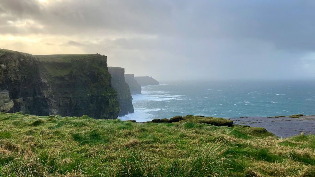 Coastal walking trail along the Cliffs of Moher, Ireland
