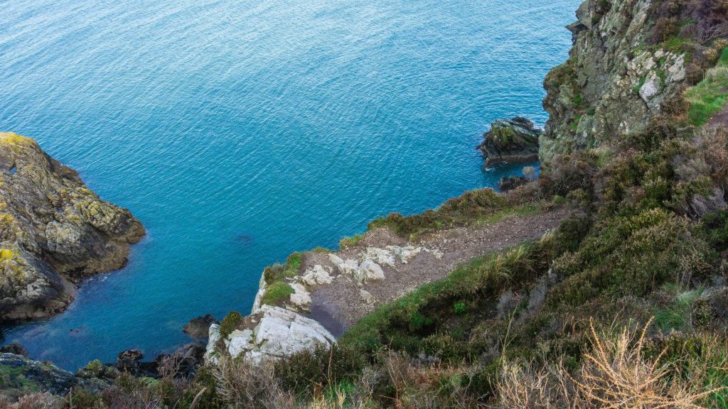 Cliffside walking route along the Howth coastal trail, Ireland