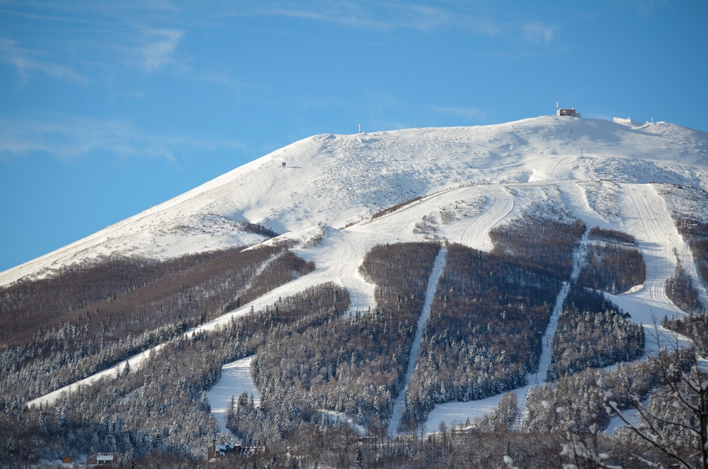 Snow-covered Bjelasnica-Mountain near Sarajevo, featuring alpine slopes, winter hiking routes, and scenic views