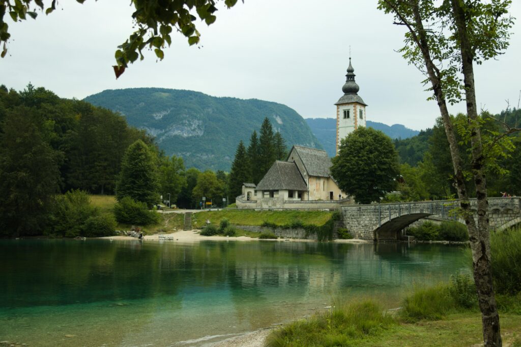 Bohinjska Bistrica Slovenia surrounded by alpine forests, mountain peaks, and scenic hiking landscapes