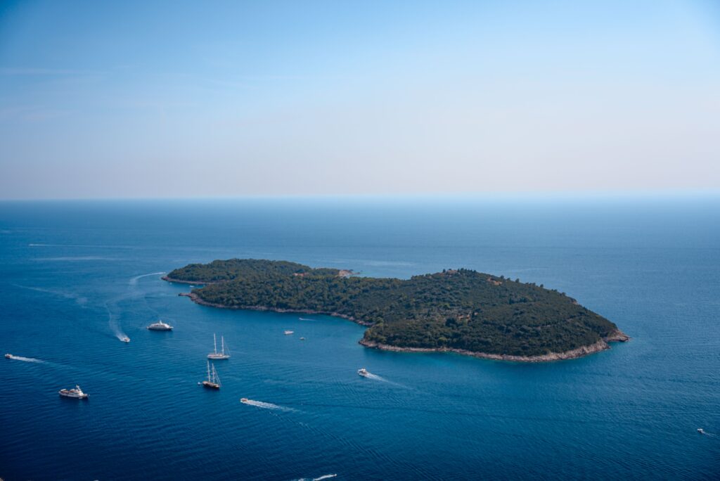 Lokrum Island Trails with panoramic Adriatic Sea views, forested island landscapes, and scenic hiking routes near Dubrovnik.