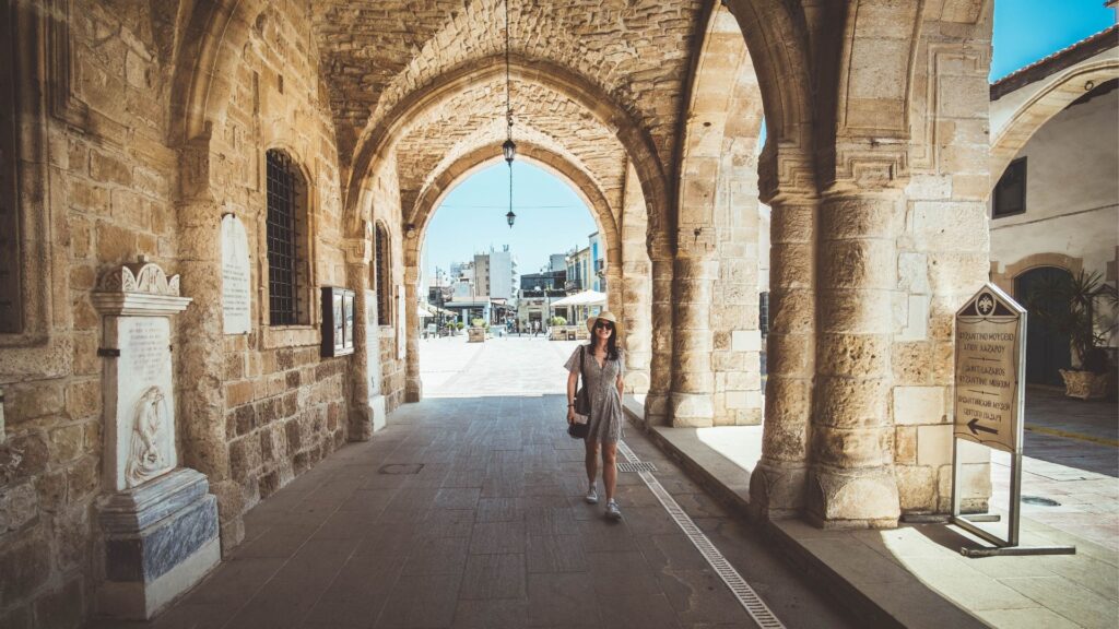 Nicosia: A City Guide For Hikers featuring historic stone arches, old town streets, and cultural landmarks in Cyprus.