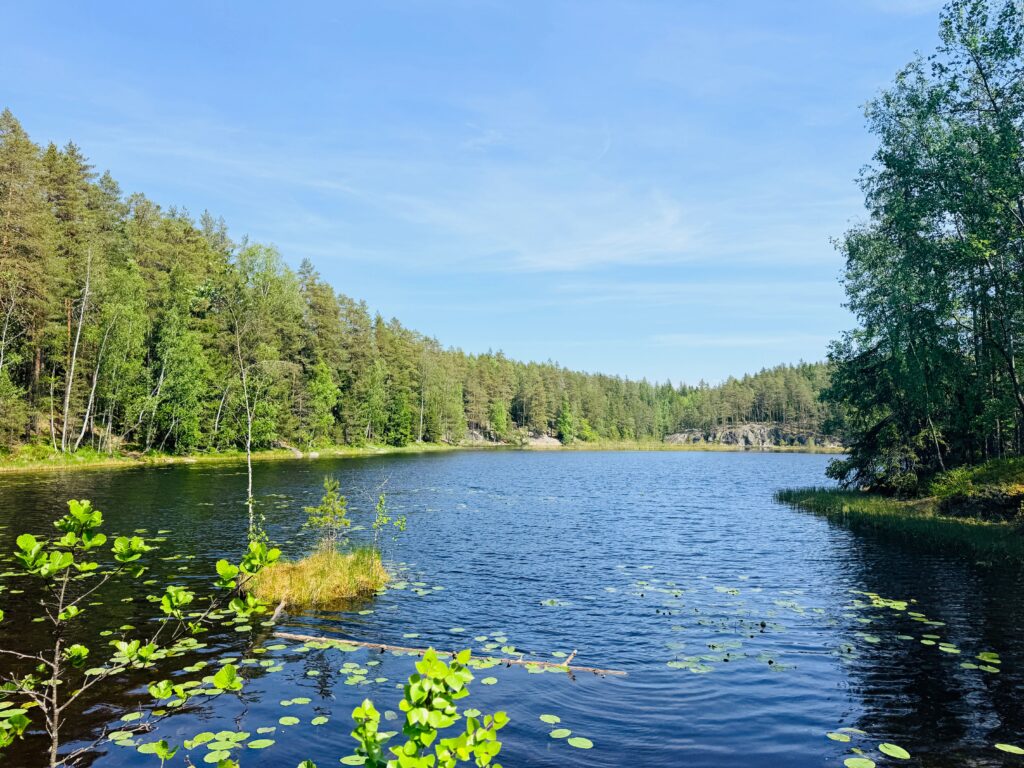 Nuuksio Haukkalampi Helsinki Finland Kayde Parker Best Hikes in Helsinki Scenic forest trail beside a peaceful lake in Nuuksio National Park