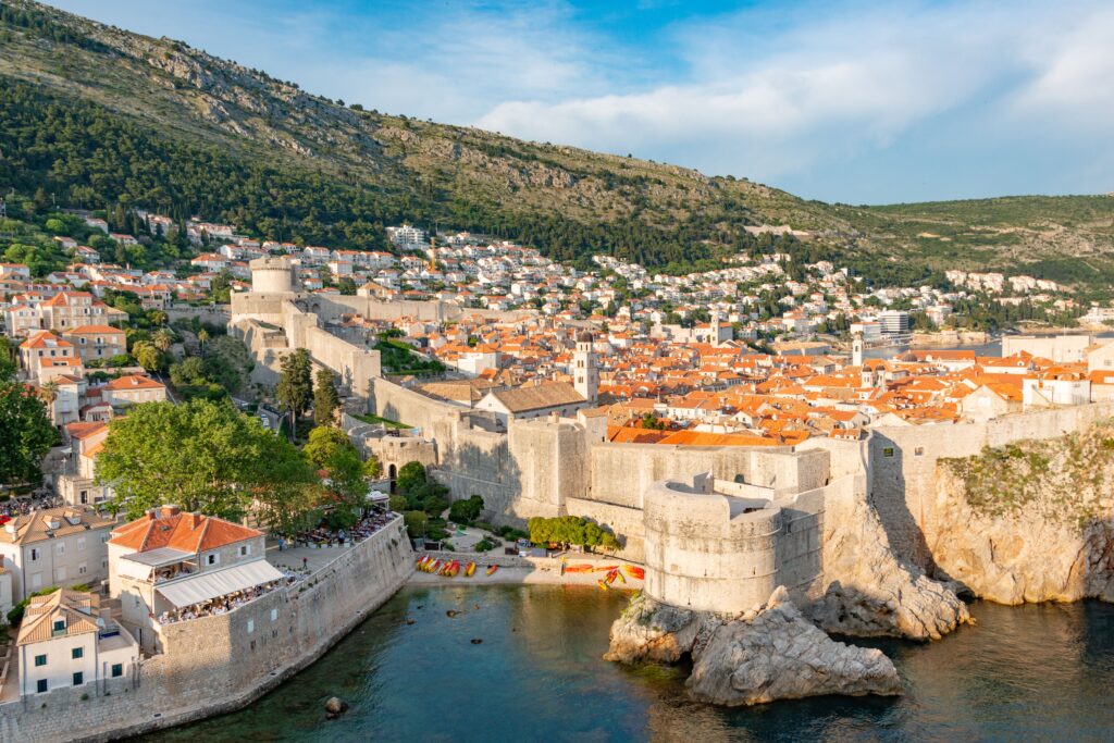 Dubrovnik Croatia with historic stone walls terracotta rooftops and scenic Adriatic coastline
